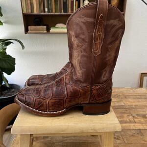 Dan Post Dark Caiman Brown Western Boots Men's Size 10D Riding Work